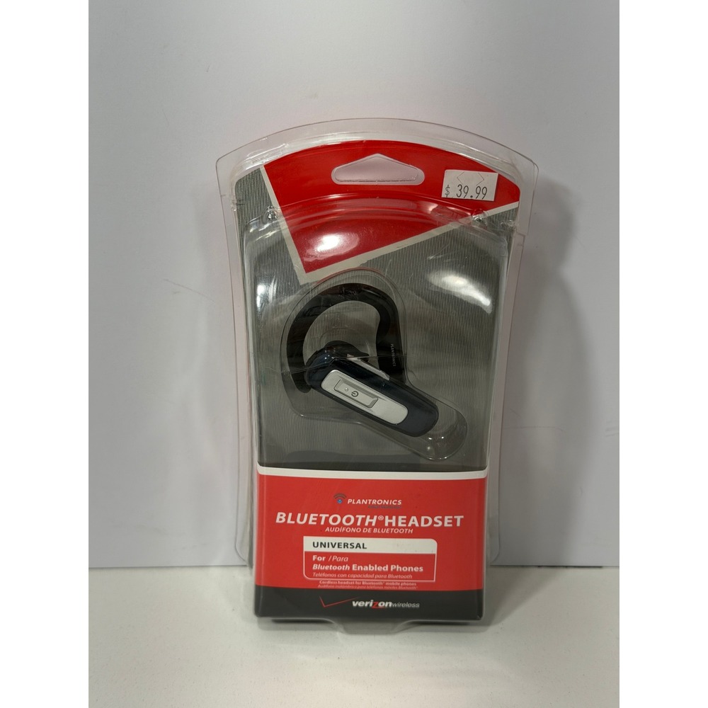 Plantronics PBT222Z Bluetooth Headset Universal Wireless Earset Black Silver NEW